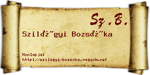 Szilágyi Bozsóka névjegykártya
